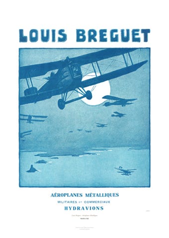 Aviation Art Poster: LOUIS BREGUET - AÉROPLANES MÉTALLIQUES, 1922