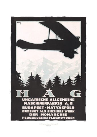 Aviation Art Poster: MAG - UNGARISCHE ALLGEMEINE MASCHINENFABRIK, 1918