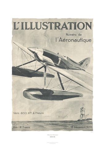 Aviation Art Poster: L’ILLUSTRATION L’AÉRONAUTIUE, 1930