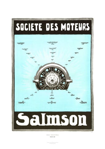 Aviation Art Poster: SALMSON - SOCIÉTÉ DES MOTEURS, 1925