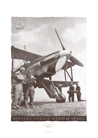 Aviation Art Poster: GERHARD FIESELER WERKE - KASSEL, GERMANY 1940