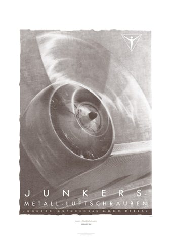 Aviation Art Poster: JUNKERS - METALL-LUFTSCHRAUBEN, GERMANY 1942