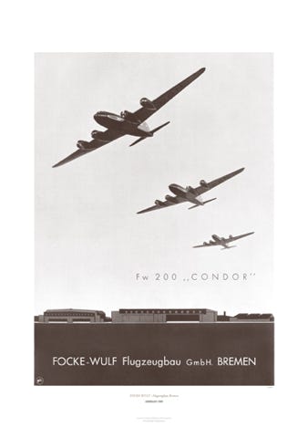 Aviation Art Poster: FOCKE-WULF - FLUGZEUGBAU, GERMANY 1939