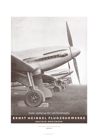 Aviation Art Poster: ERNST-HEINKEL - FLUGZEUGWERKE, GERMANY 1939