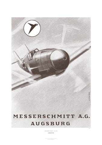 Aviation Art Poster: MESSERSCHMITT - ME 109, GERMANY 1941
