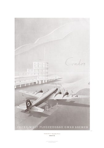 Aviation Art Poster: FOCKE-WULF - FLUGZEUGBAU BREMEN, GERMANY 1941