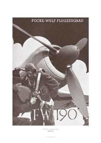 Aviation Art Poster: FOCKE-WULF - FLUGZEUGBAU FW 190, GERMANY 1942