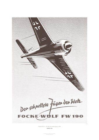 Aviation Art Poster: FOCKE-WULF - FW 190, DER SCHNELLSTE JÄGER DER WELT, GERMANY 1942