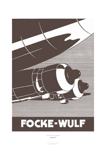 Aviation Art Poster: FOCKE-WULF - FLUGZEUGBAU FW 200 CONDOR, GERMANY 1942