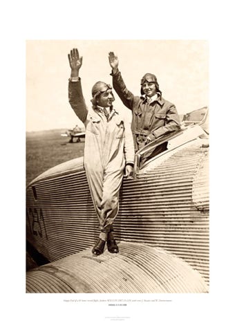 Aviation Photo Print: Happy End of a 65 hours record flight, Junkers W33 (C/N 2507) D-1231 with crew J. Risztics and W. Zimmermann, 1928