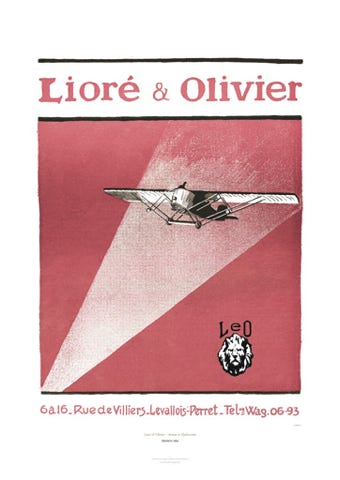 Aviation Art Poster: LEO - LIORÉ & OLIVIER, 1924