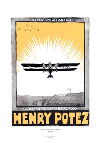 Aviation Art Poster: HENRY POTEZ - AVIONS MILITAIRES & COMMERCIAUX, 1925