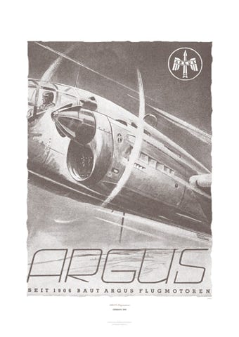 Aviation Art Poster: ARGUS FLUGMOTOREN, GERMANY 1943