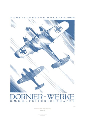 Aviation Art Poster: KAMPFFLUGZEUG DORNIER DO 215 - DORNIER-WERKE, GERMANY 1941